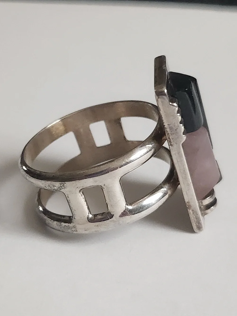 925 Sterling Silver Geometric Jay King Mine Finds DRT Multi Stone Ring Size 10.5